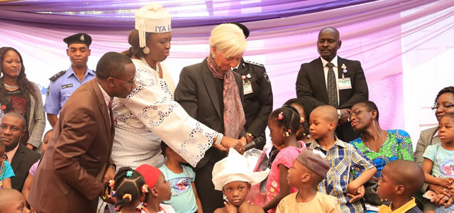 Lagarde visits Mother Theresa Orphanage in Gwarimpa, Abuja