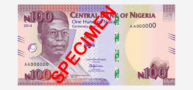 Central Bank of Nigeria Commemorative N100 note